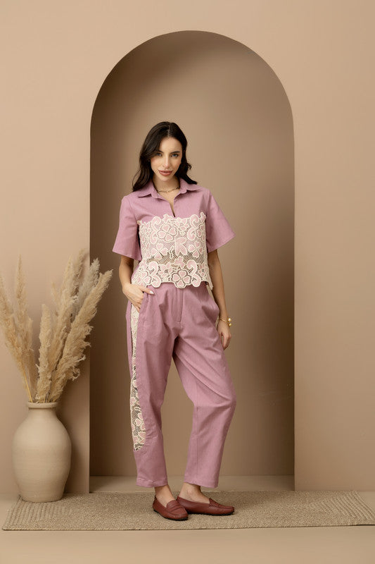 Coco Crop Shirt & Barell Pants Set