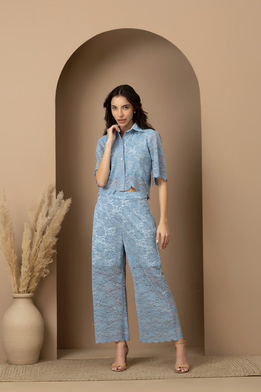 Hydrangea Crop Shirt & Pants Set