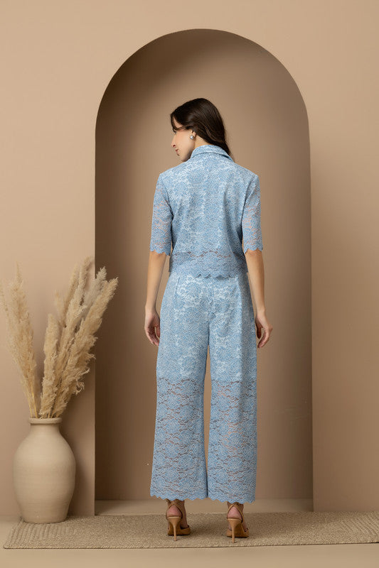 Hydrangea Crop Shirt & Pants Set