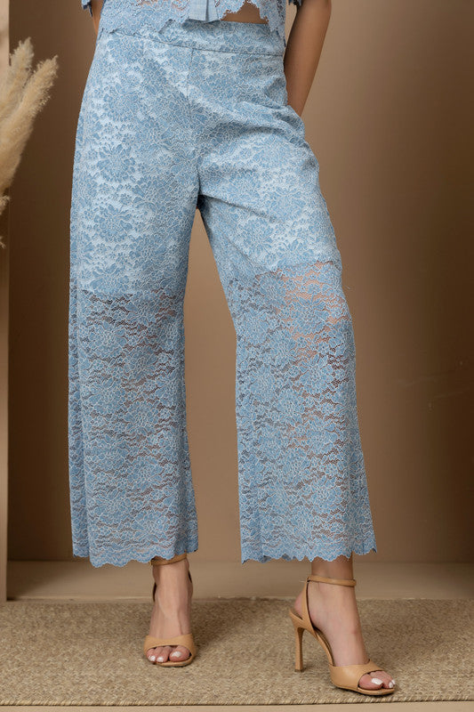 Hydrangea Crop Shirt & Pants Set