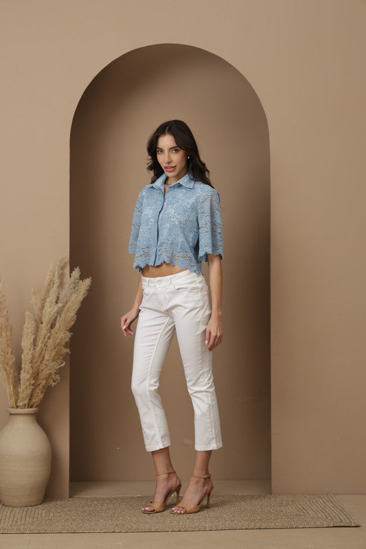 Hydrangea Crop Shirt