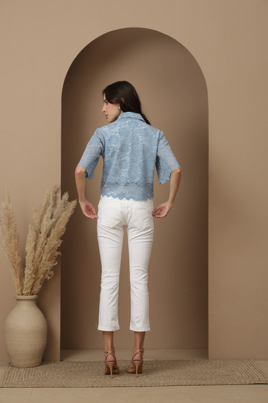 Hydrangea Crop Shirt