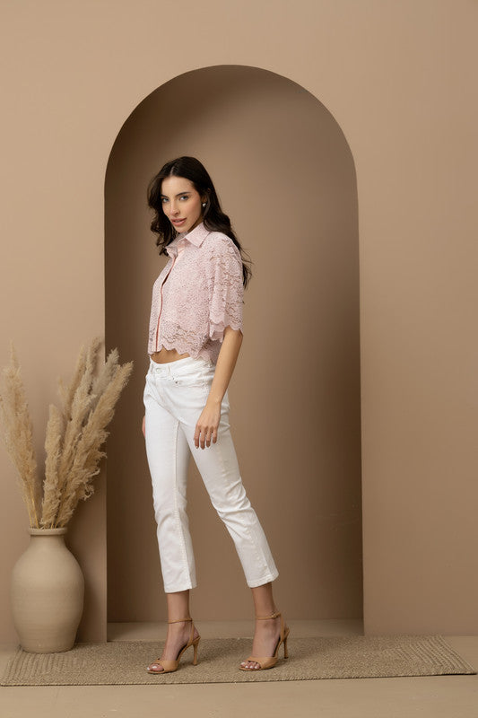 Peony Crop Shirt