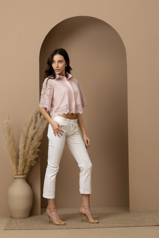 Peony Crop Shirt