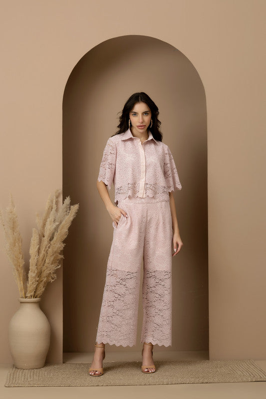 Peony Crop Shirt & Pants Set