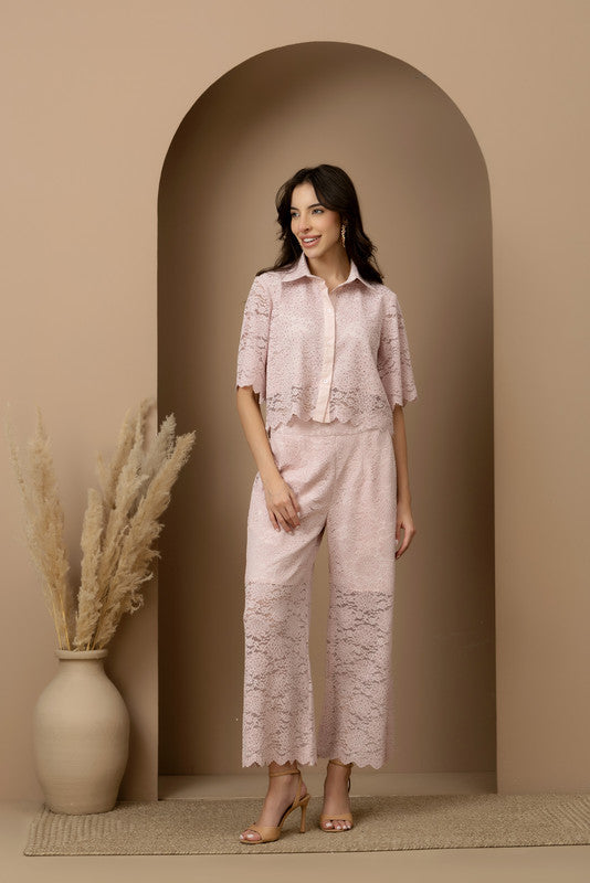 Peony Crop Shirt & Pants Set