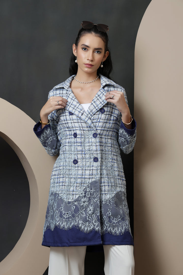 Azure Lace Long Jacket