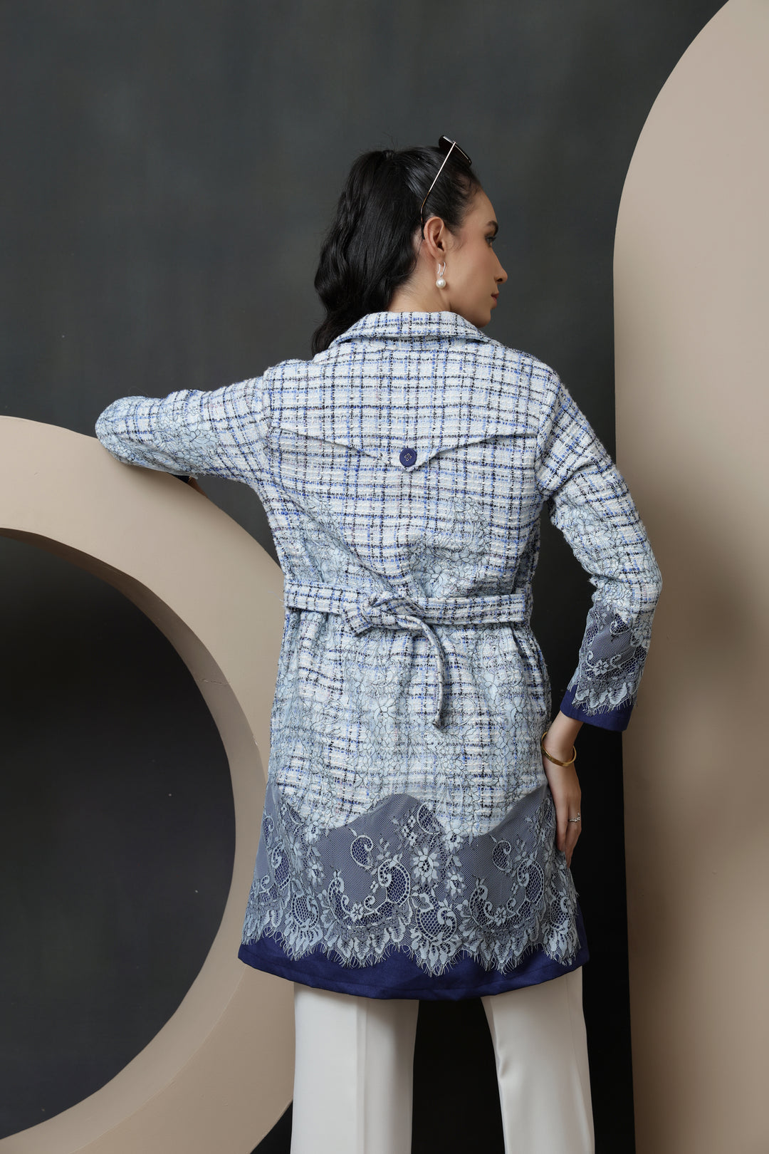 Azure Lace Long Jacket