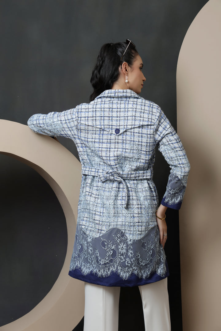 Azure Lace Long Jacket