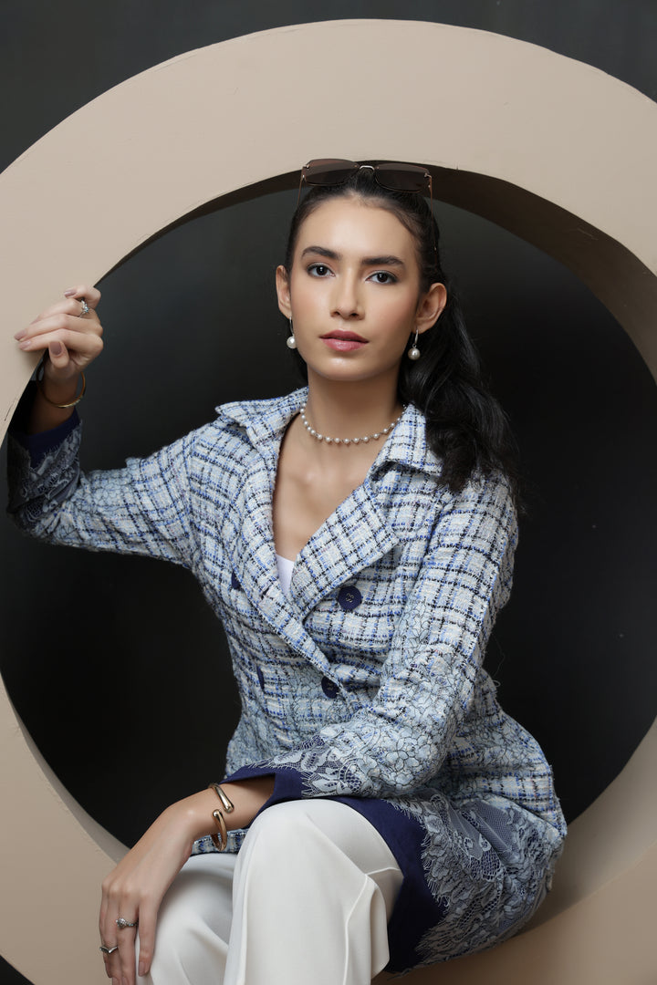 Azure Lace Long Jacket