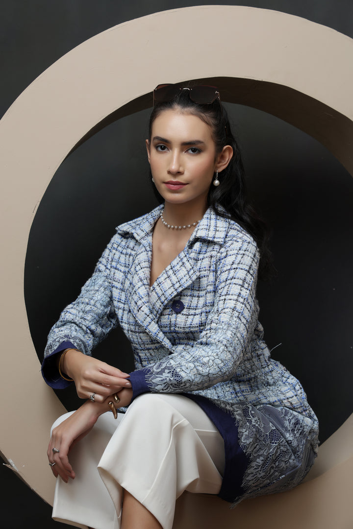 Azure Lace Long Jacket