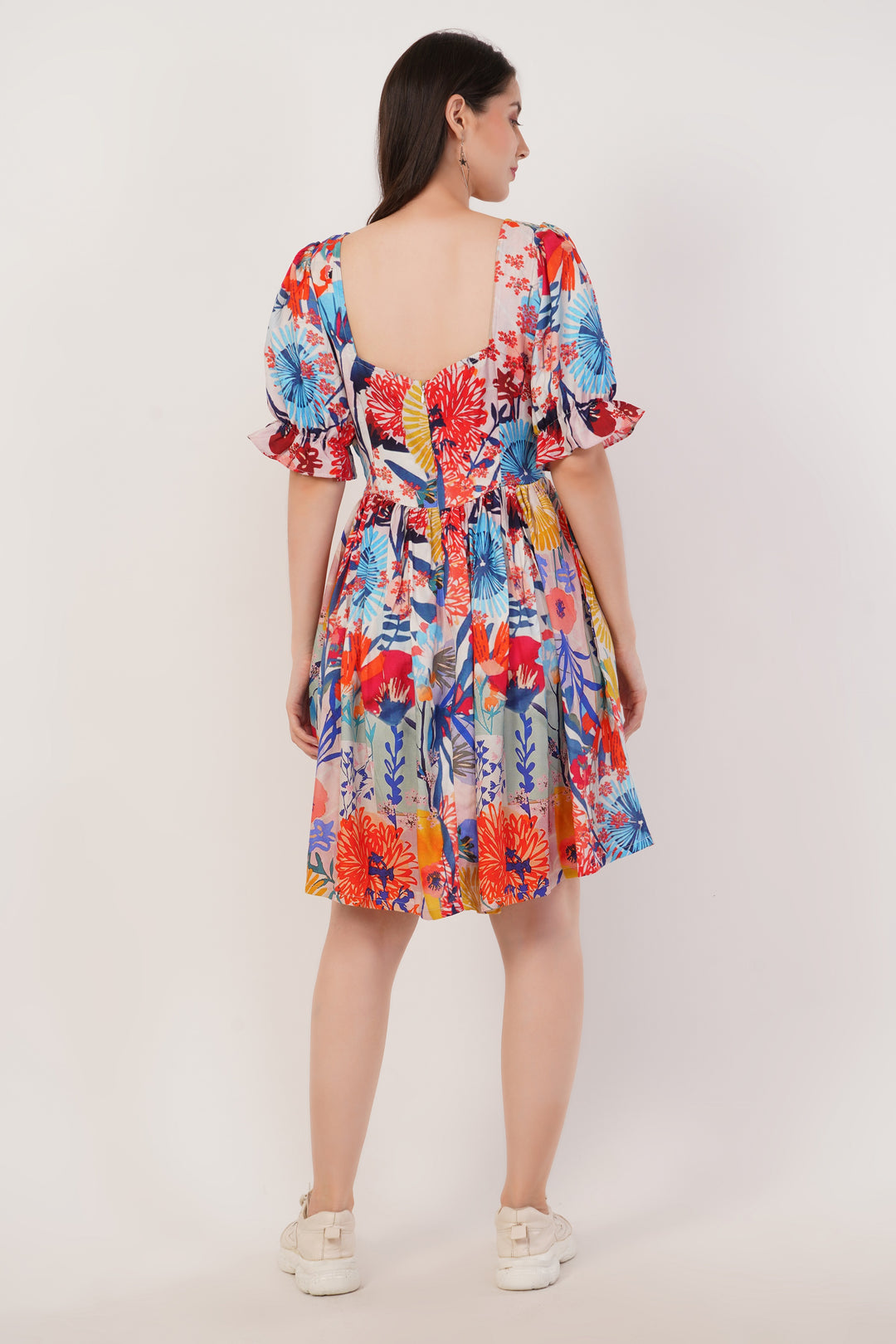 Blooming Flowers Printed Dress