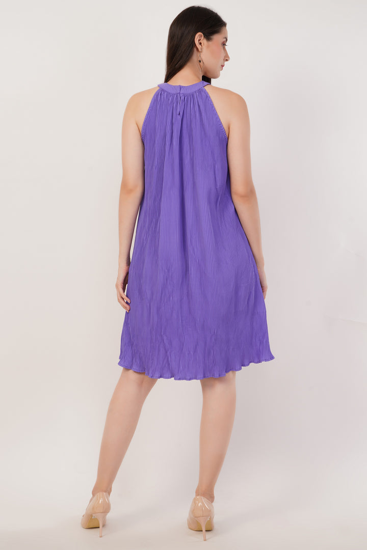 Pleated  Purple Dress