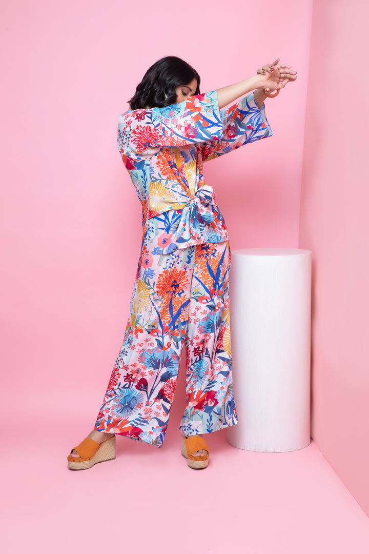 Bloom Knotted Top & Wide Leg Pants