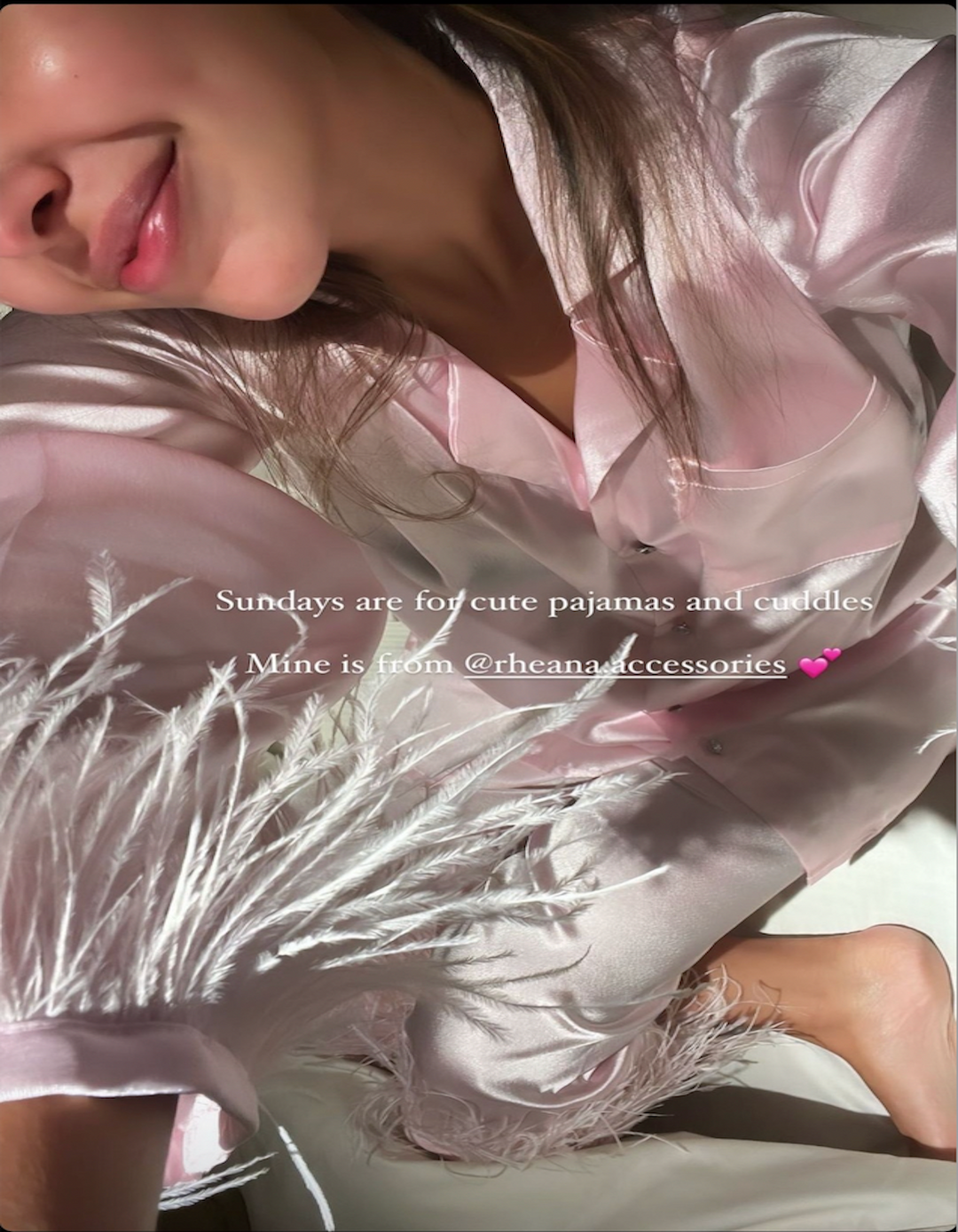 Satin with Feathers - Co-Ord - Pink